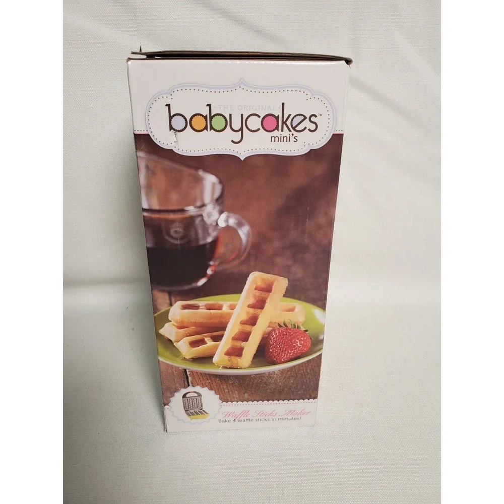 Babycakes Mini's Ceramic Coated Waffle Sticks Maker Yellow WMM-401‎ Makes 4 NEW
